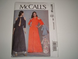 McCall&#39;s Pattern M7716 Sz 6-14 Misses Cold Shoulder Jumpsuit or Dress Un... - $165.85 MXN
