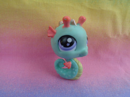 Hasbro Littlest Pet Shop Green Seahorse Purple Dot Eyes #348 - as is - scraped - £1.18 GBP