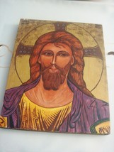 Original Icon Oil Painting On Board Jesus Madonna Signed Certificates - £305.02 GBP