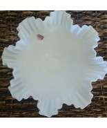 Vintage Fenton ~ Basket Bowl ~ White Milk Glass ~ Hobnail ~ Ruffled Edges - $823.01 MXN