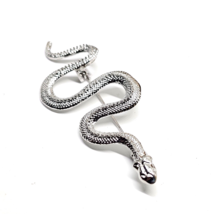 Snake Badge Brooch Pin Badge Serpent Fertility and Rebirth 925 Silver Plated Pin - £3.65 GBP