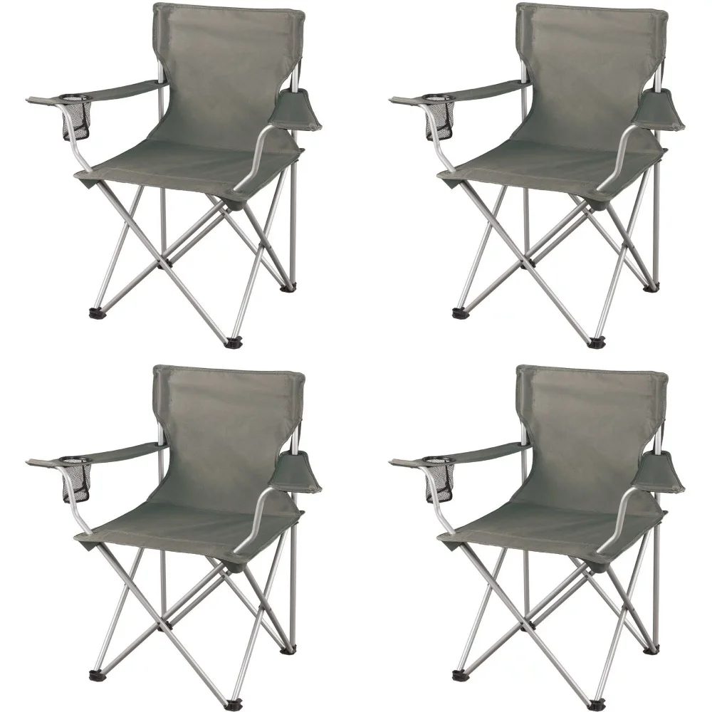 OUZEY Trail Classic Folding Camp Chairs, With Mesh Cup Holder,Set Of 4, 32.10 X - £62.87 GBP+