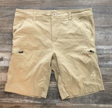 Gerry Mens Size 38 Brown Beige Flat Front Casual Cargo Shorts - £14.09 GBP