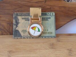 Arnold Palmer Logo  Spring Loaded Money Clip - Gold  Plated Clip - $23.92