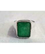 925 Sterling Silver Natural Emerald Men Ring Jewelry Gift Men&#39;s Ring - £45.65 GBP+