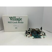 Department 56 Village Mill Creek Bridge 52635 snow stream cardinals box - $24.99