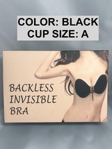 SILICONE STICKY GEL INVISIBLE  BACKLESS WIRE FREE BRA &#39;A&#39; CUP COLOR: BLACK - $3.99