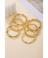 Gold Simple Irregular Beaded Stretch Bracelet Set - $5.09