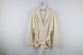 Vintage 70s Streetwear Womens 42 Distressed Knit Belted Shawl Cardigan S... - £30.45 GBP