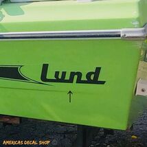 Vintage Lund Boat Yacht Decals 2PC Set Vinyl High Quality New OEM Oracle... - $19.79