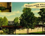 Woodlawn Hills Hotel Courts Linen Postcard Henderson Texas - £9.47 GBP