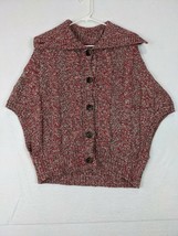 American Eagle Womens Sweater Sz MM Red Tan Cotton Blend - £13.24 GBP