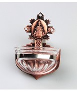 Holy Water Font with the Infant Jesus of Prague, stamped, antiqued silver, coppe - $22.50