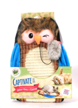Hartz Captivate Cat Toys Silver Vine &amp; Catnip 20&quot; Owl Play Mat Lay Flat ... - £22.05 GBP