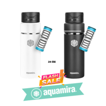 Aquamira SHIFT 24 oz. Filter Bottle-White &amp; Black - £55.94 GBP