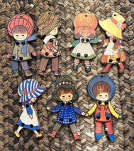 Vintage 60s Japan Cardboard Jointed Christmas Holiday Ornaments Little Boy/Girl - £26.29 GBP