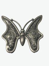 Vintage Silver-Tone Butterfly Brooch With Intricate Engraved Scrollwork ... - $19.77