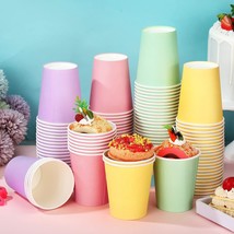 100 Pcs Paper Cups Disposable Paper Cups Designed Hot Cocoa Cup Family Party Sup - £20.69 GBP