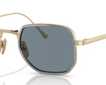 PERSOL Sunglasses PO5006ST 800556 Gold &amp; SIlver Frame W/ Light Blue Lens... - $168.29