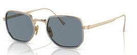 PERSOL Sunglasses PO5006ST 800556 Gold &amp; SIlver Frame W/ Light Blue Lens... - $168.29