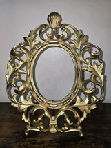 Antique Victorian Cast Iron/Metal Gold Free Standing Frame 11&quot; - $70.54