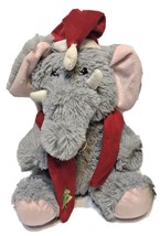 Dan Dee Collectors Choice Christmas Elephant Gray with Red Scarf and Hat 12&quot; - £7.77 GBP