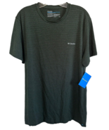 Columbia Men&#39;s Shirt Striped Outdoors Hiking Short Sleeve Size L Dark Green - £15.85 GBP
