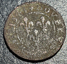 1643 France King Louis XIII &#39;The Just&#39; Copper Double Tournois 3.24g Fren... - £15.48 GBP