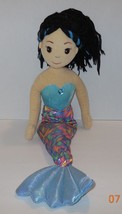 Aurora Sea Sparkles Morgana Mermaid Black Hair Plush Stuffed Animal 18&quot; Toy - £7.47 GBP