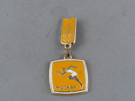 Vintage Summer Olympic Games Pin - Moscow 1980 Running Event-Medallion Pin - £11.94 GBP