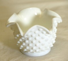 Fenton Vase Opaque Hobnail Milk Glass - $16.82