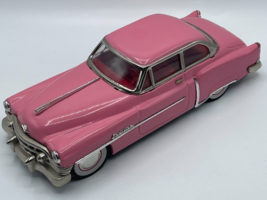 Vintage Auto De Luxe Large Friction Car 1950 Pink Cadillac Sedan Pressed Tin Toy - £30.01 GBP