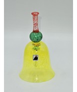 Czech Yellow Selenium Art Glass Bell 5&quot; Vintage - $1,434.21 MXN
