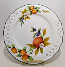 Vintage Brunelli Italy Tiffany Dinner Plate Reticulated Fruit With Leaves - £21.93 GBP