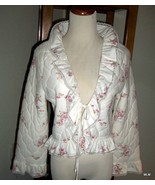 Vintage Precious MISS ELAINE Quilted Floral &amp; Lace Bed Jacket - $75.98 CAD