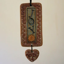 Joy Inspirational Christmas Ornament Pottery Hand Made - $21.95