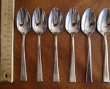 Lot 6x Oneida NOBLE TEASPOONS 6.3&quot; Stainless Glossy Beveled Outline Silv... - $20.00