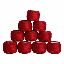 Red Rose Cotton Crochet Thread Knitting Mercerized Sewing Thread Ball Lo... - £18.60 GBP