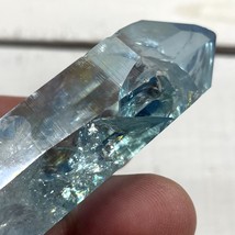 Clear Aqua Aura Key Quartz Starbrary w/ Penetrator Metaphysical Crystal ... - $125.00