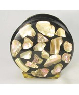 Vintage 1970&#39;s black lucite inlaid abalone shell napkin holder. So RETRO!! - $454.28 MXN