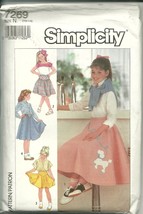 Simplicity Sewing Pattern 7269 Girls Poodle Skirt Costume Size 10 12 14 New - £7.96 GBP