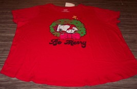 Women&#39;s P EAN Uts Snoopy Woodstock Christmas T-shirt Plus Size 3XL Xxxl New - £19.77 GBP