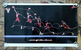 1992 Nba Michael Jordan Art Of The Dunk Nike-LAMINATED- 21&quot; X 35.5&quot; Poster-Vtg - £56.04 GBP
