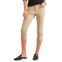 Time And Tru Mid Rise Cuffed Denim Capri Pants Size 10 Brownstone Color NEW - £17.77 GBP