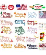 15pcs Holiday Word Dies for Heartfelt Card Making - Metal Phrase Craft S... - $315.55 MXN