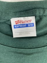 Hanes Heavyweight 50/50 Blank T Shirt NOS Dark Green Size Small Vintage - $14.24