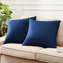 Bedsure Euro Throw Pillow Covers 2 - Navy Cooling Pillow for - £12.97 GBP