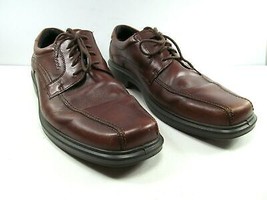 ECCO Brown Leather Bike Toe Shock Point Oxfords Mens Size US 13 EUR 47 - $29.00