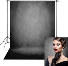Black Abstract Portrait Backdrop Black Gray Solid Color Photography Back... - £25.90 GBP