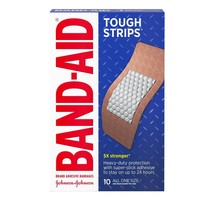 2 pk Band-Aid Adhesive Bandages, Extra Large Tough Strips, Waterproof, 10 count - £11.66 GBP